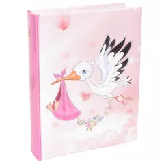 Dětské fotoalbum, 10x15, zasunovací B-46200SB Stork Love 2 růžové PL