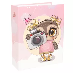 Dětské fotoalbum, 10x15, zasunovací DPH-46304/2B Camera Owl 2 rúžové PL