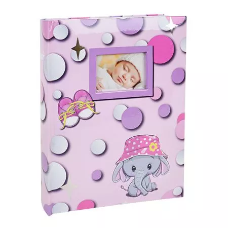 Dětské fotoalbum, 10x15, zasunovací B-46200SB Baby dots 2 růžové PL