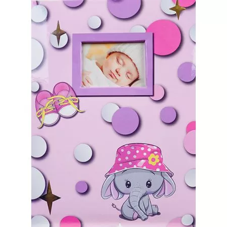 Dětské fotoalbum, 10x15, zasunovací B-46200SB Baby dots 2 růžové PL