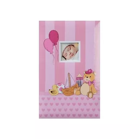 Dětské fotoalbum, 10x15, zasunovací B-46300SB Teddy 2 růžové