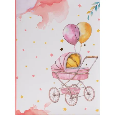 Dětské fotoalbum na 100 foto, 10x15, zasunovací MM-46100B Buggy růžové