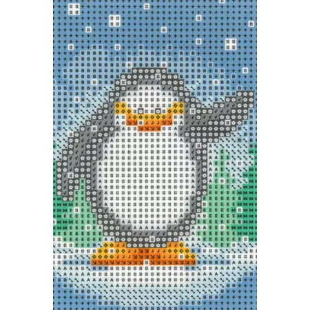 Mozaika diamantová B 08 tučňák