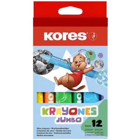 Pastelky voskové 12 trojhranné Jumbo Kores