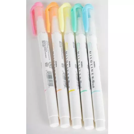 Popisovač Mildliner Brush Fluorescent 5 barev