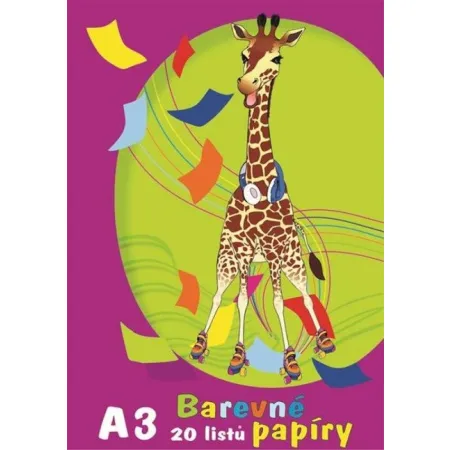 Složky barevného papíru - A3 - 20 listů