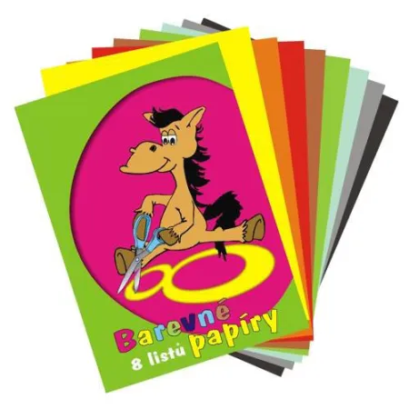 Složky barevného papíru - A4 - 8 listů