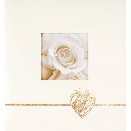 Svatební fotoalbum, 10x15, zasunovací KD-46200W Heart Gold PL