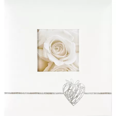 Svatební fotoalbum, 10x15, zasunovací KD-46200W Heart Silver PL