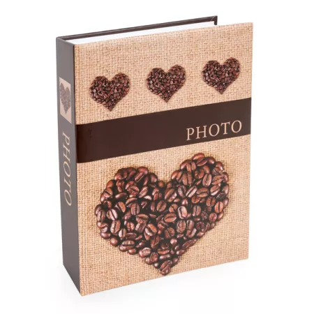 Univerzální fotoalbum, 10x15, zasunovací MM-46200 Coffee 2 srdce PL